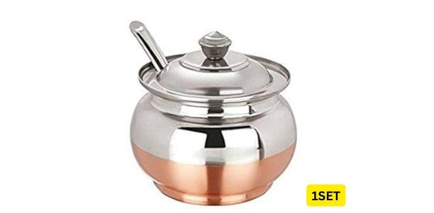 COPPER BASE AMUL GHEE POT 1SET